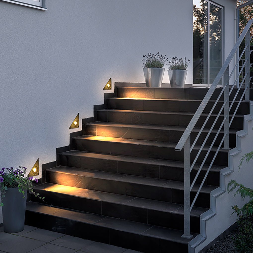 Triangle In-Wall Step Lights 110-220V LED Outdoor Wall Mounted Stairs ...