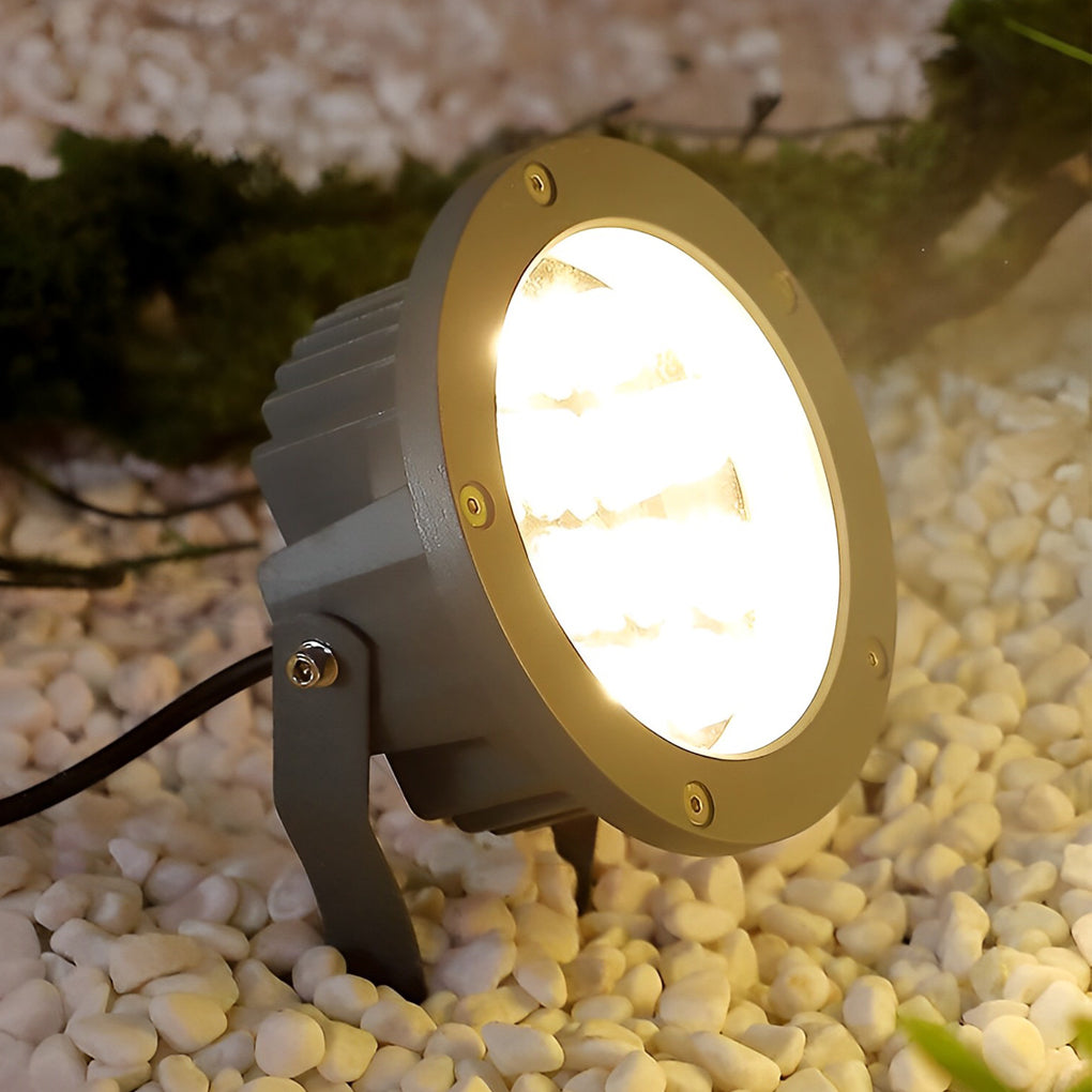 Outdoor LED spotlights energy efficient landscape lighting provides bright, durable illumination for gardens, patios, and walkways.