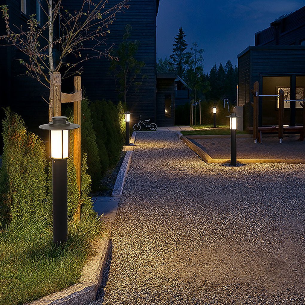 Sleek Cylindrical LED Bollard Light Modern Decorative Outdoor Lighting