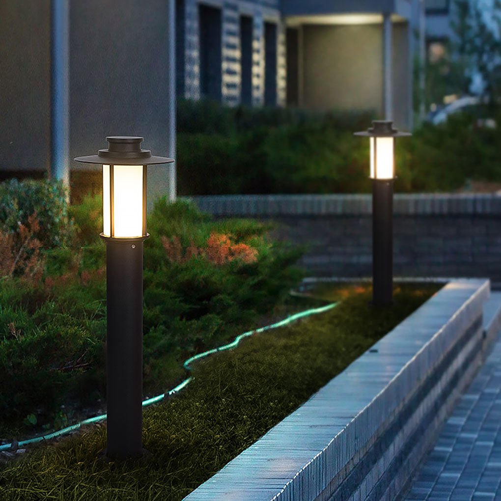 Sleek Cylindrical LED Bollard Light Modern Decorative Outdoor Lighting