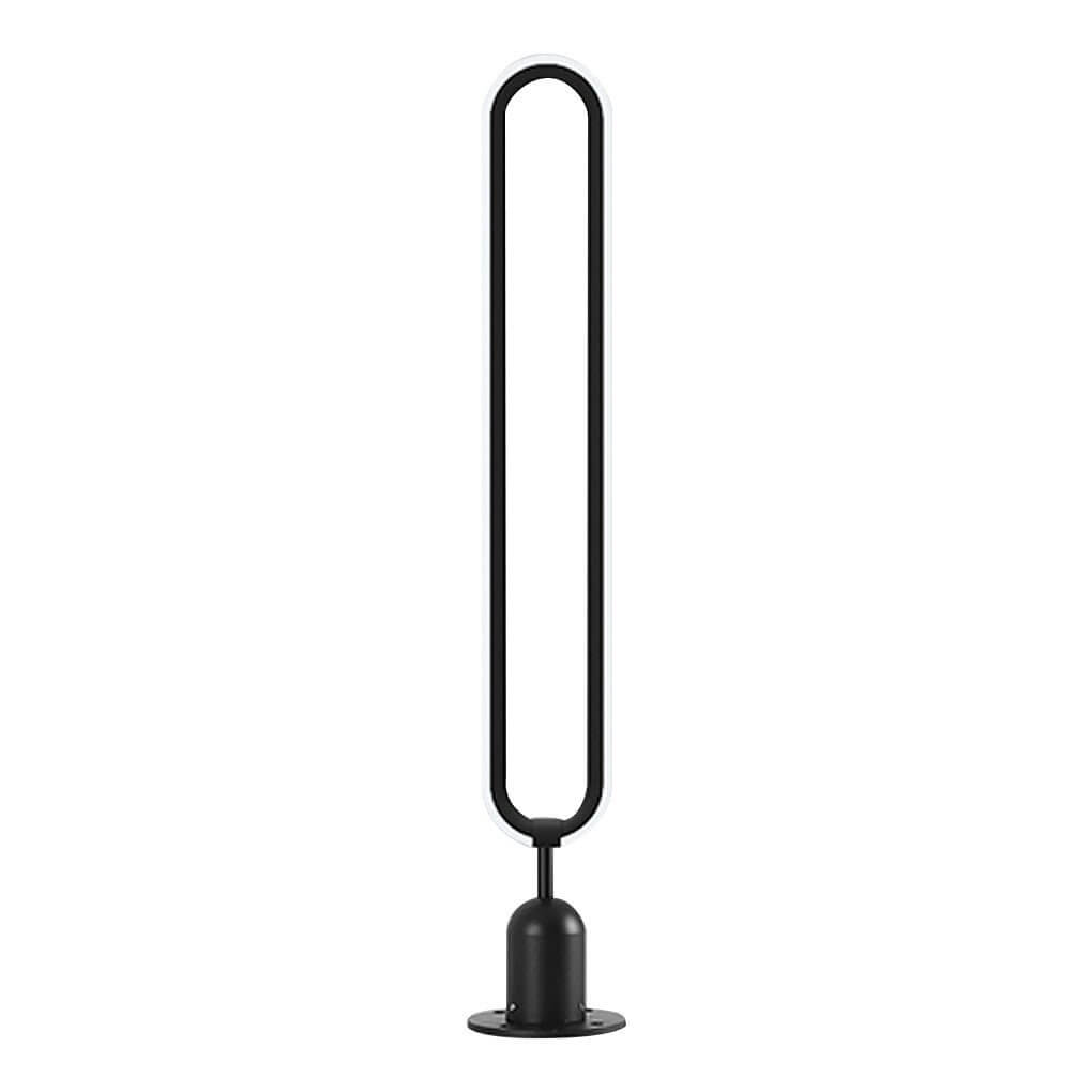 Sleek Black Oval Ring LED Solar Lights Modern Outdoor Minimalist Design