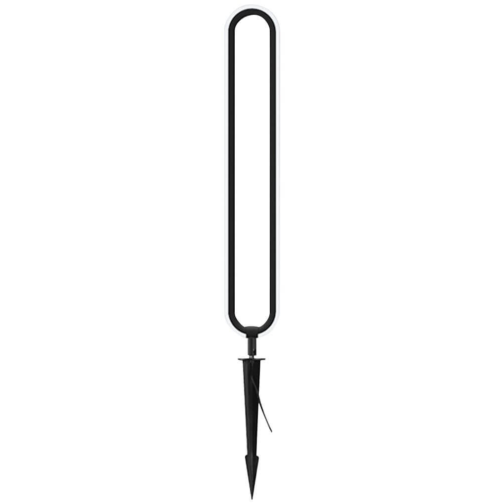 Sleek Black Oval Ring LED Solar Lights Modern Outdoor Minimalist Design