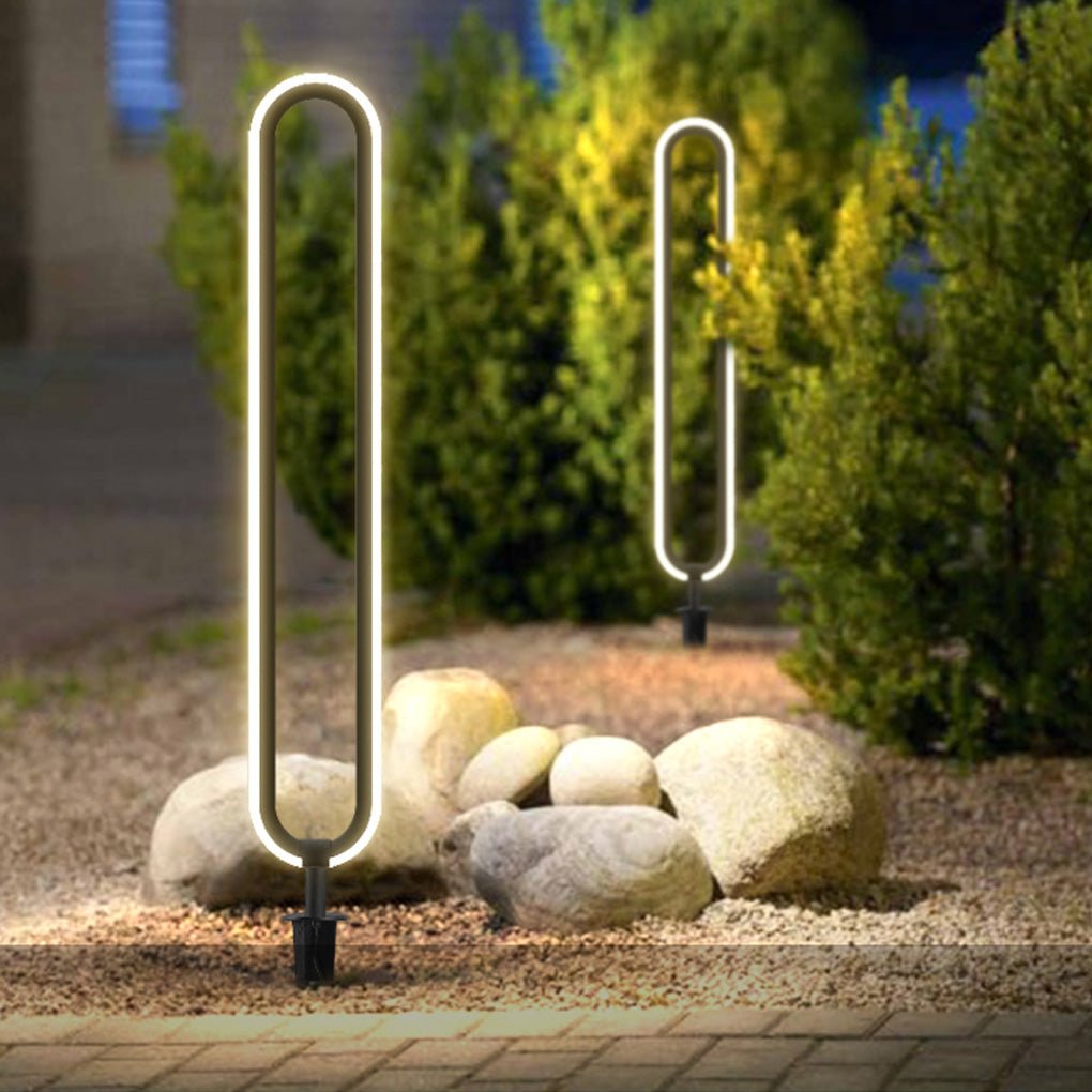 Outdoor Modern Minimalist Waterproof Oval Ring Courtyard Landscape Lighting Lamp - Dazuma