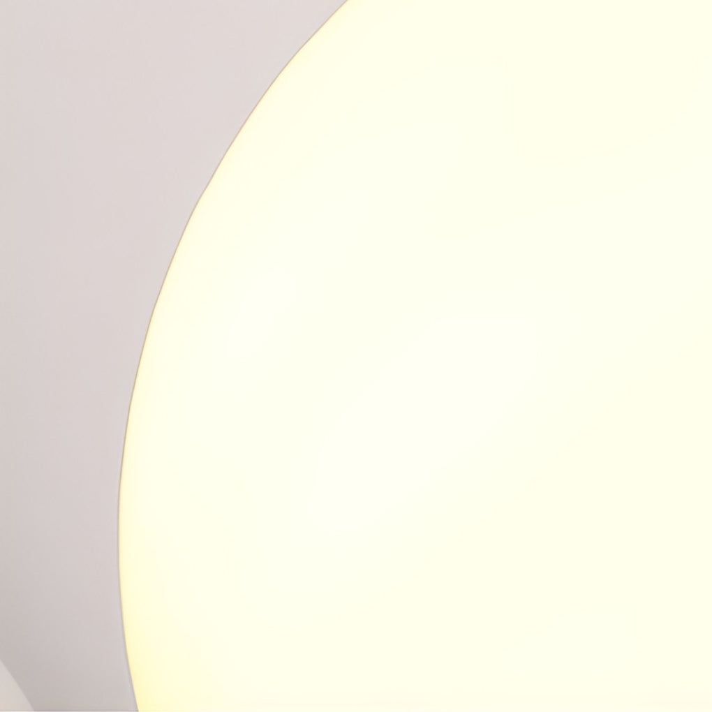 Outdoor path light globe with side view showing depth and installation.