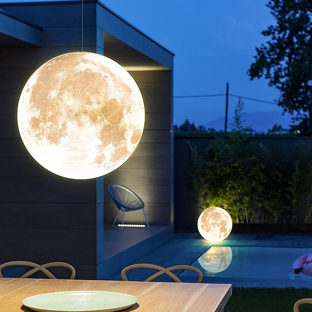 Outdoor Resin Moon Texture Chandelier Waterproof Landscape Decorative ...