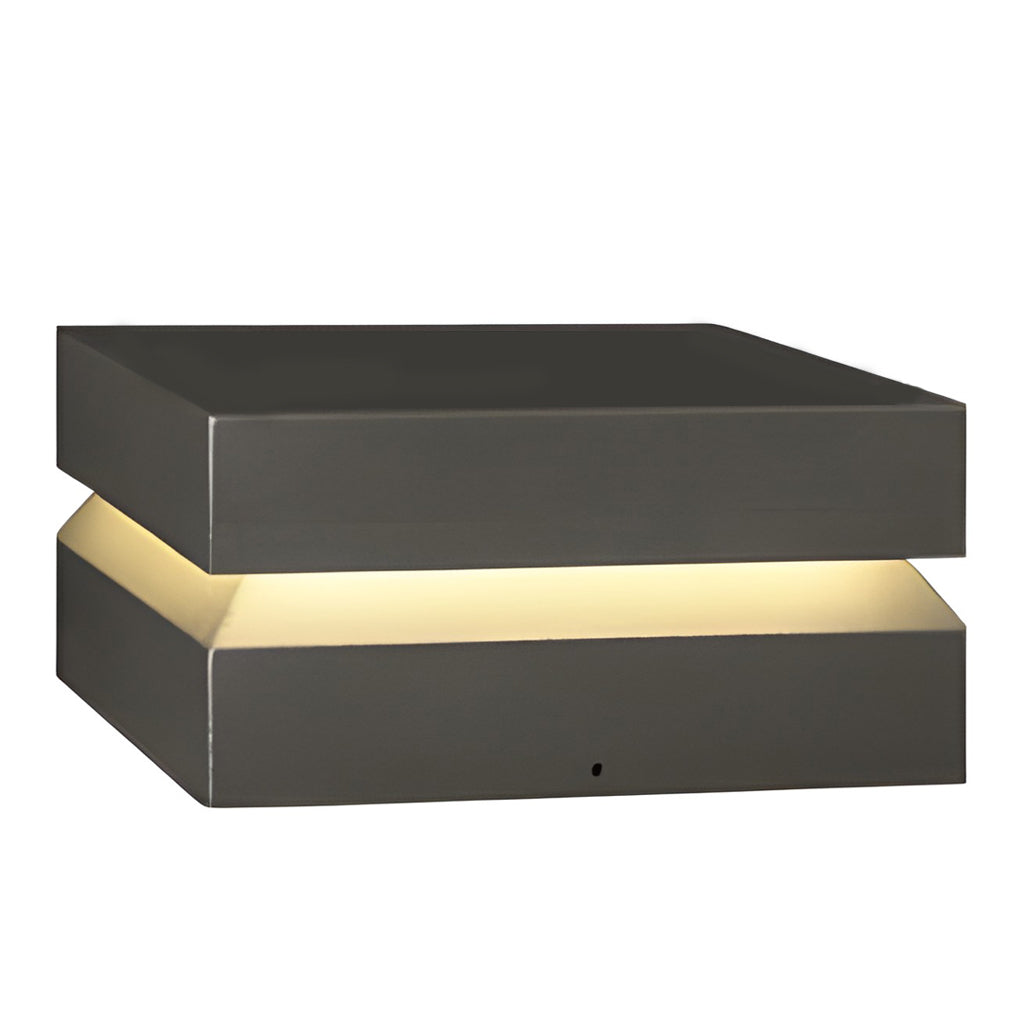 Outdoor solar lights deck with layered design, side view showing light effect.