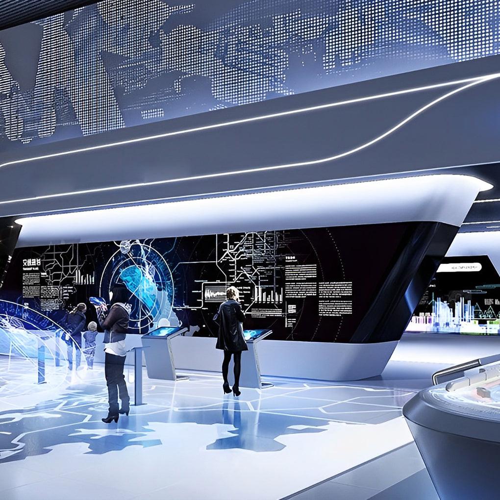 Outdoor stair lighting strips enhancing a contemporary building entrance with sleek lighting.