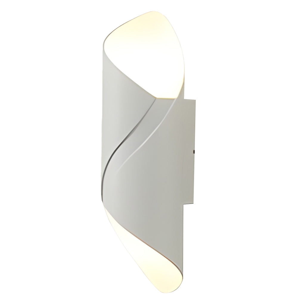 Outdoor up down wall light with black and gold finish, isolated on white background.