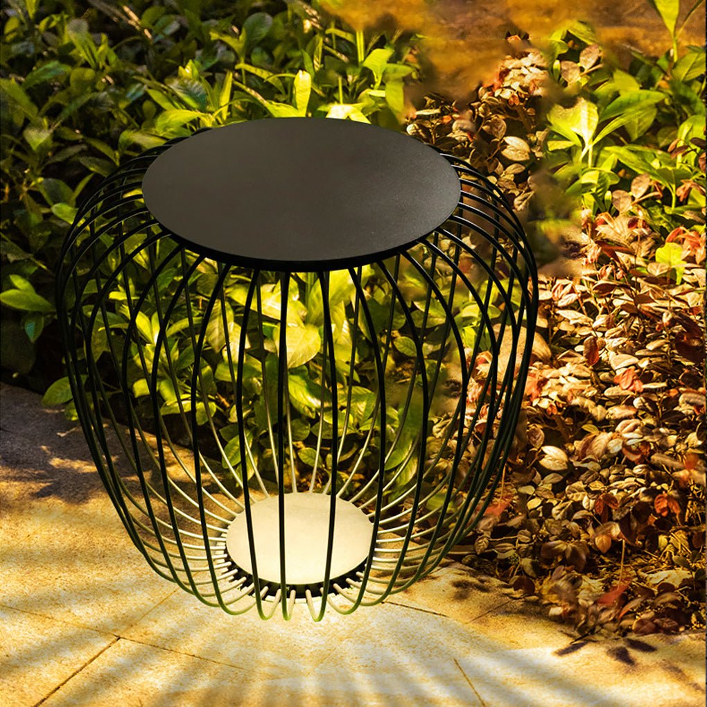 Outdoor Waterproof Cage Shape Stool Table Lamp LED Landscape Lighting Courtyard Lamp - Dazuma