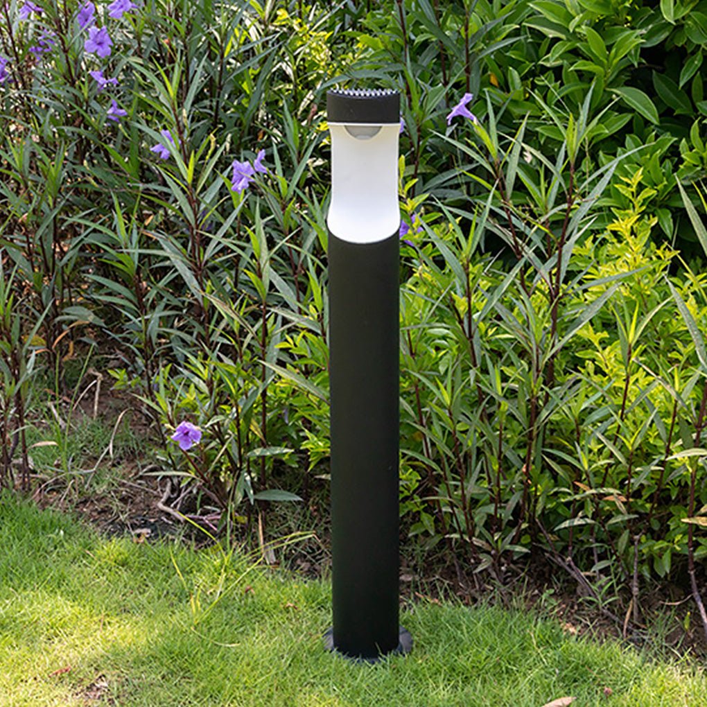 Modern Black Aluminum Outdoor Post Light with Moon Cutout IP65 Waterproof
