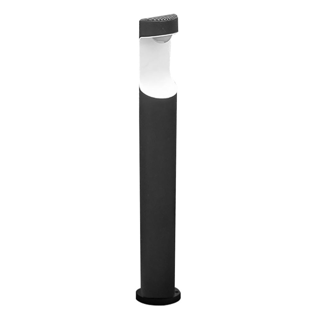 Modern Black Aluminum Outdoor Post Light with Moon Cutout IP65 Waterproof