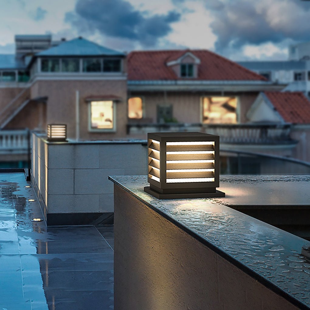 Outdoor Waterproof LED Post Lights Solar Landscape Decorative Lighting for Villa Fence - Dazuma