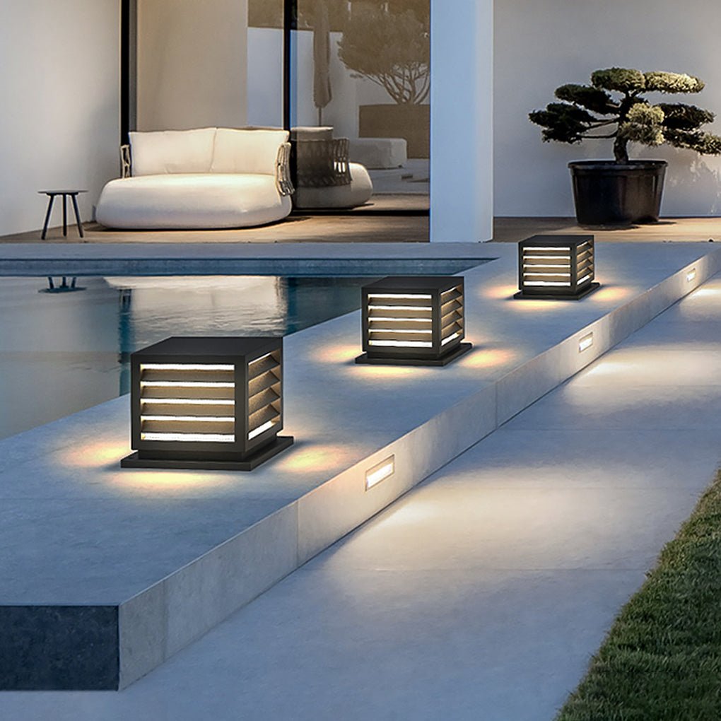 Outdoor Waterproof LED Post Lights Solar Landscape Decorative Lighting for Villa Fence - Dazuma