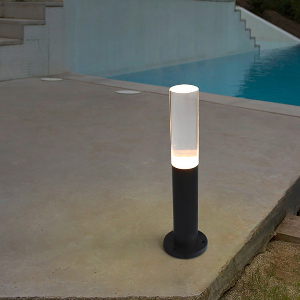 Transparent Acrylic Shade Aluminum Waterproof Modern Pathway Bollard Lights