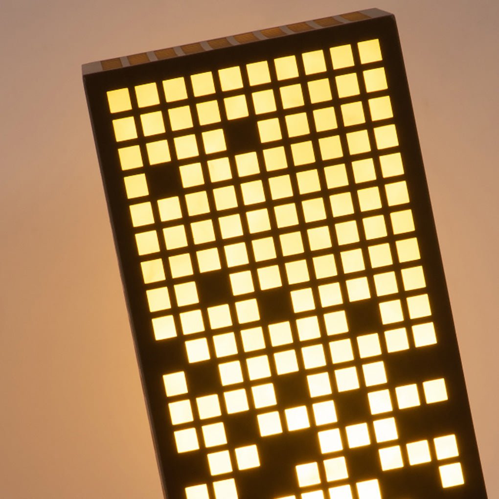 High - End Stainless Steel Outdoor LED Light with Unique Square Pattern for Elegant Bollard Lights