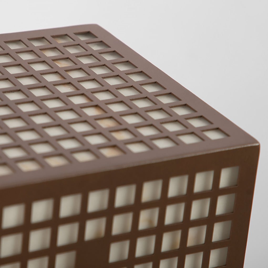 High - End Stainless Steel Outdoor LED Light with Unique Square Pattern for Elegant Bollard Lights