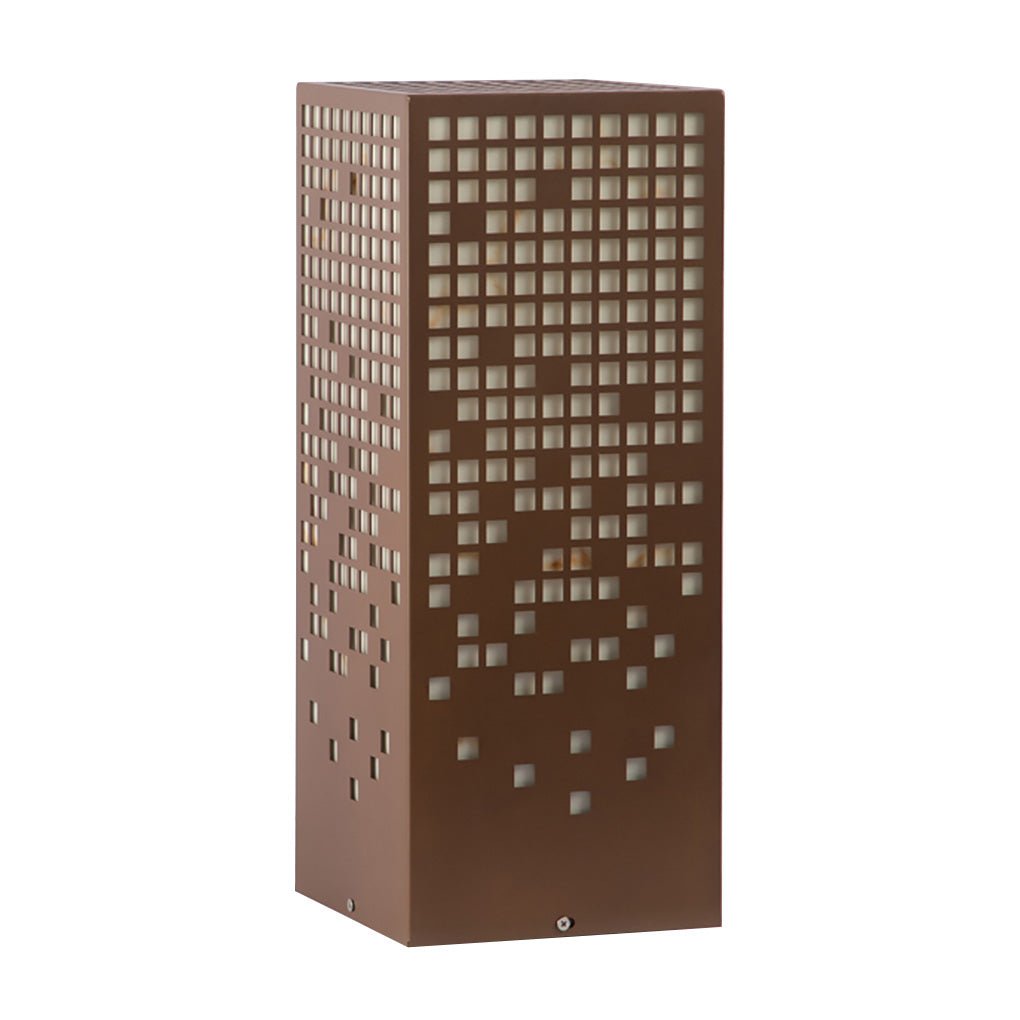 High - End Stainless Steel Outdoor LED Light with Unique Square Pattern for Elegant Bollard Lights