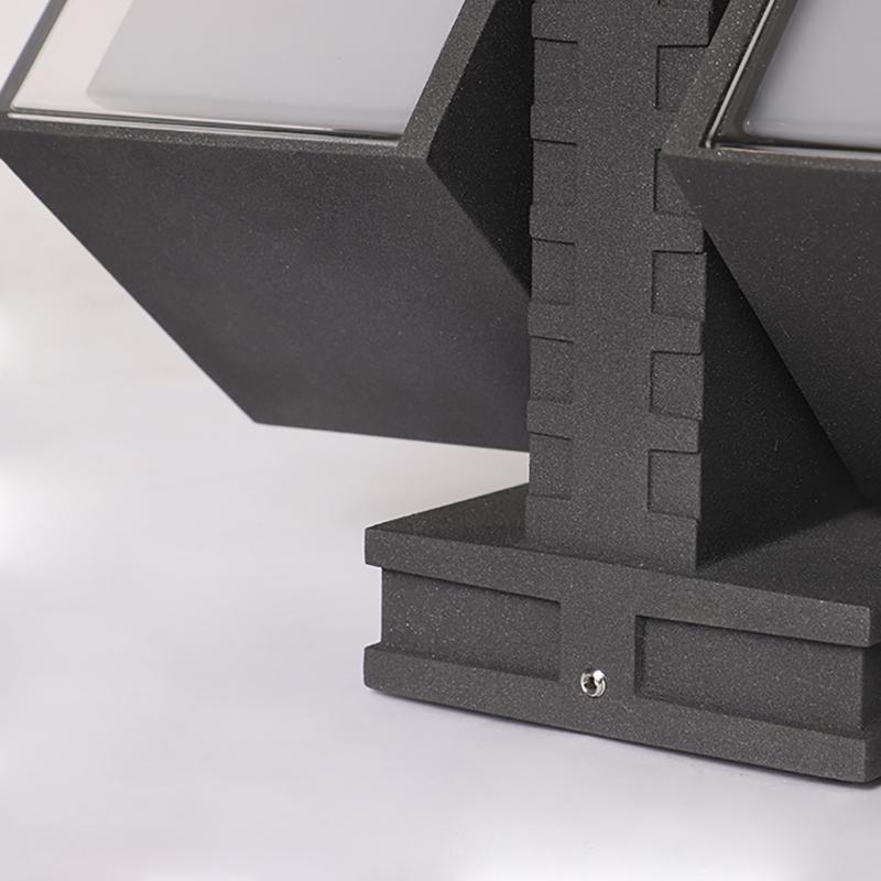 Close-up of outside up down wall lights showcasing their modern and sleek design.