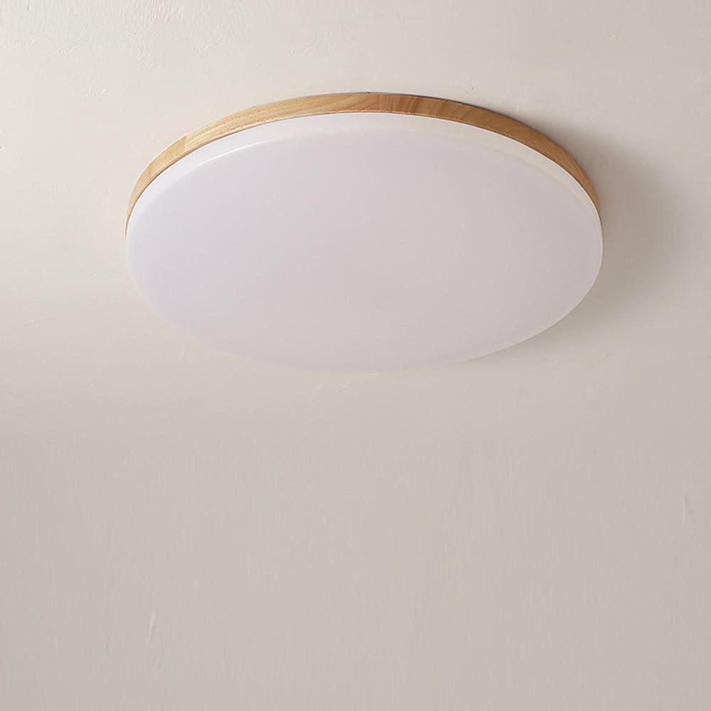 Circular Minimalist Flush Mount Dining Room Light Wood Acrylic LED Ceiling Lights