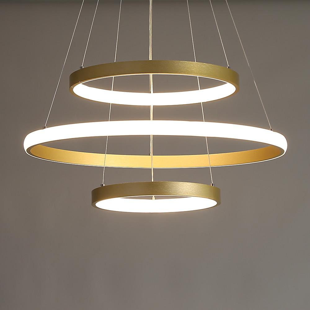 24'' LED 1-Light Chandelier LED Contemporary Aluminum Silica gel Geometrical Circle Circle Design