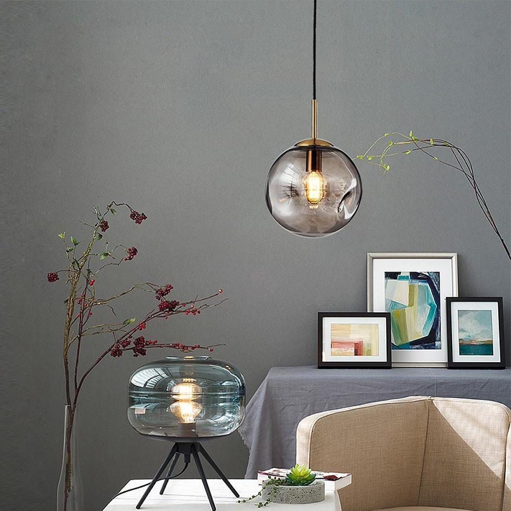 10'' LED 1-Light New Design Pendant Light Modern Globe Glass Metal Globe Island Lights