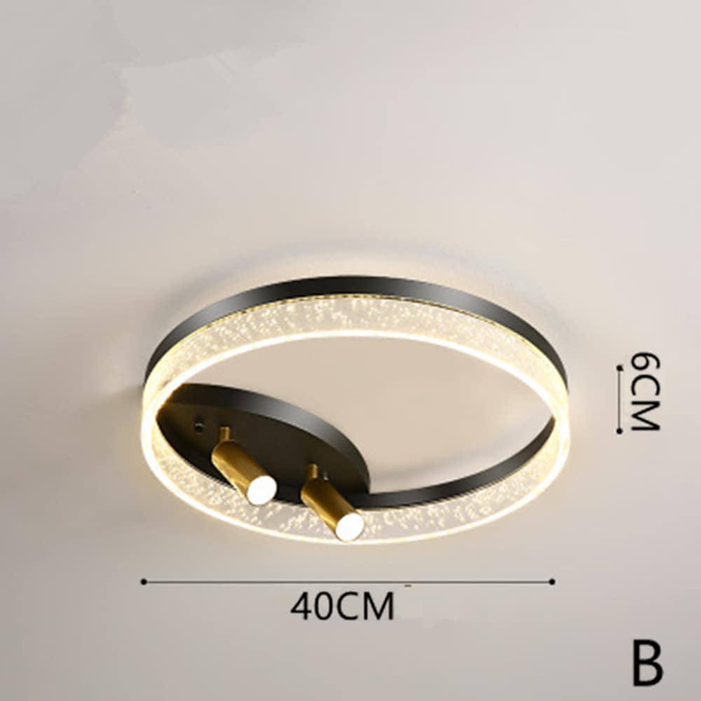 16'' LED 2-Light Circle Design Dimmable Flush Mount Lights Modern Nature Inspired Metal Silica gel Acrylic Dimmable Ceiling Lights-dazuma