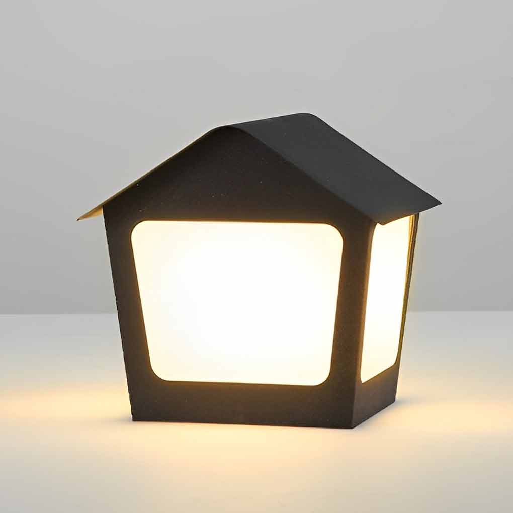 Patio pillar lights with multiple units arranged for modern outdoor lighting.
