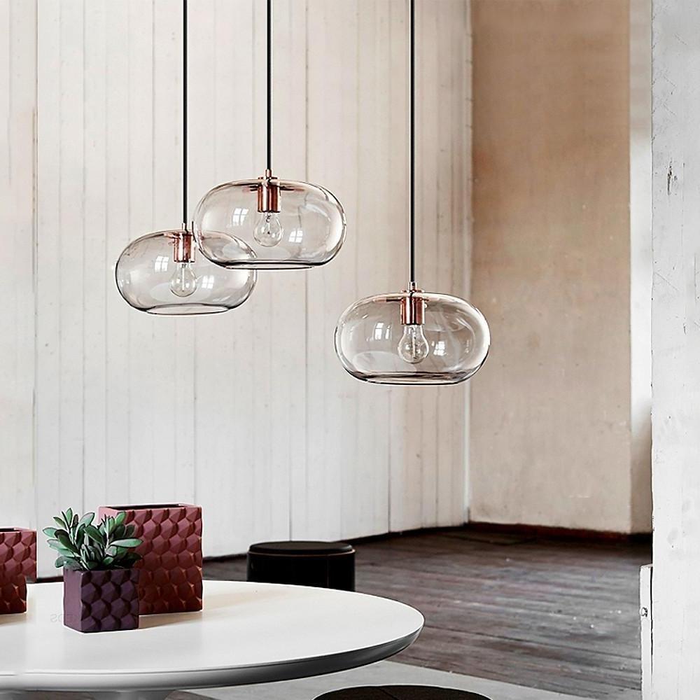 12'' Incandescent LED 1-Light Single Design Pendant Light Nordic Style Artistic Glass Metal Island Lights-dazuma