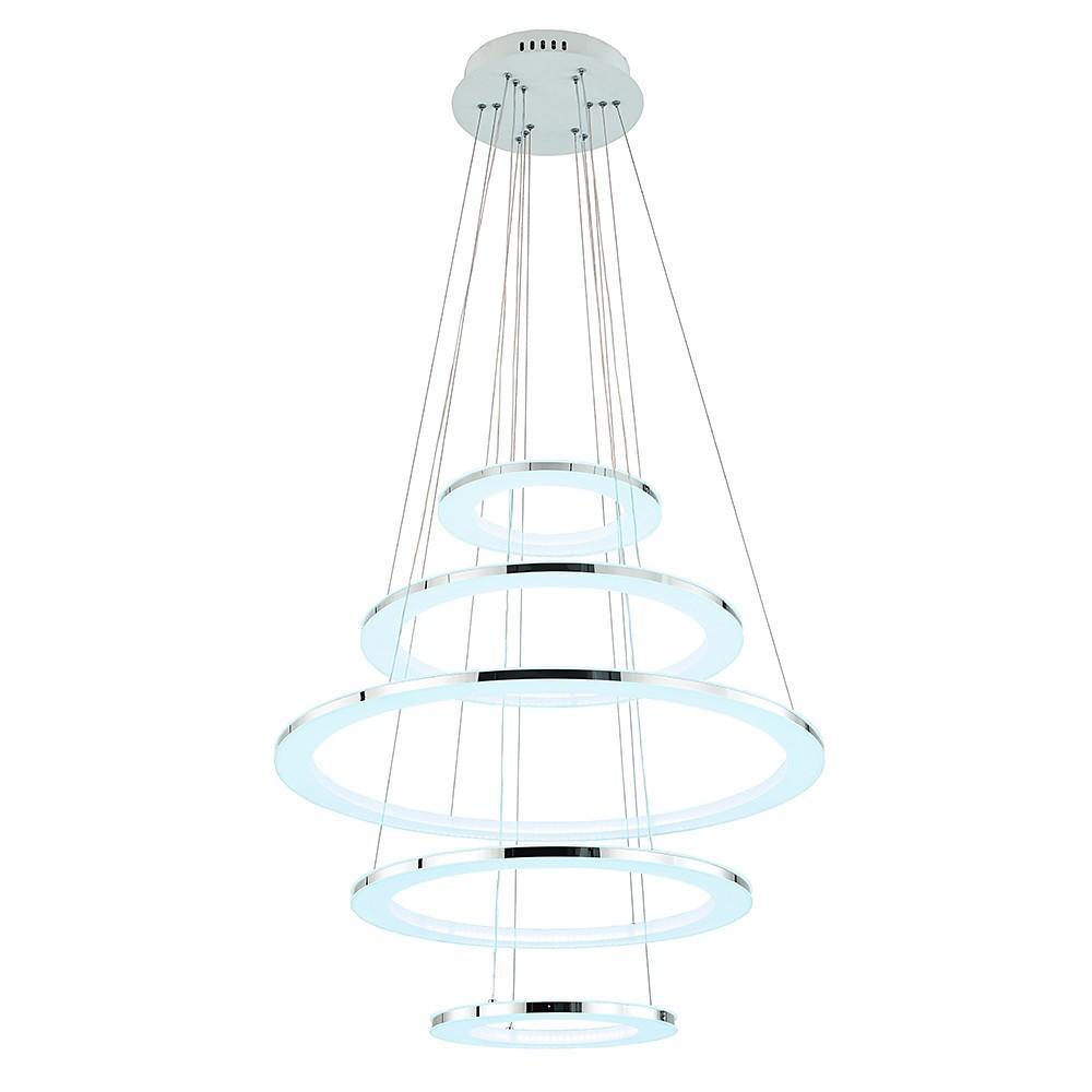 28'' LED 5-Light Crystal Adjustable Chandelier Contemporary Metal Acrylic Circle Circle Design-dazuma