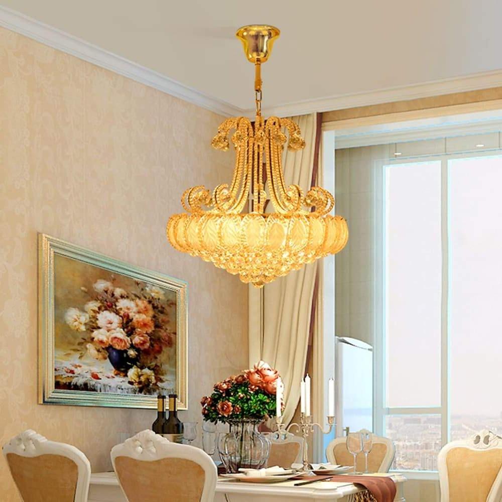 8 - light Modern Gold/Silver Vintage Crystal Chandeliers For Living Room