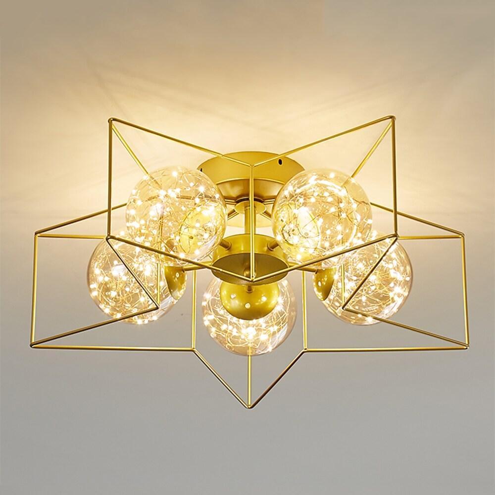 5 Light 5 - pointed Star Design LED Modern Flush Mount Ceiling Lighting