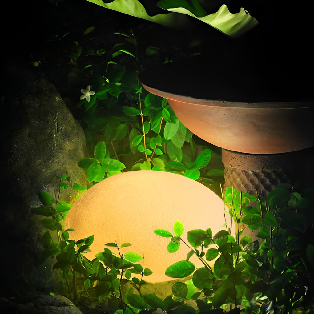 Pebble garden lights with multiple units arranged for modern outdoor lighting.