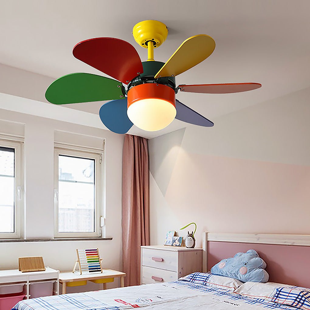 Personality Creative Mini Children's Room Double Control Ceiling Fan Lamp - Dazuma