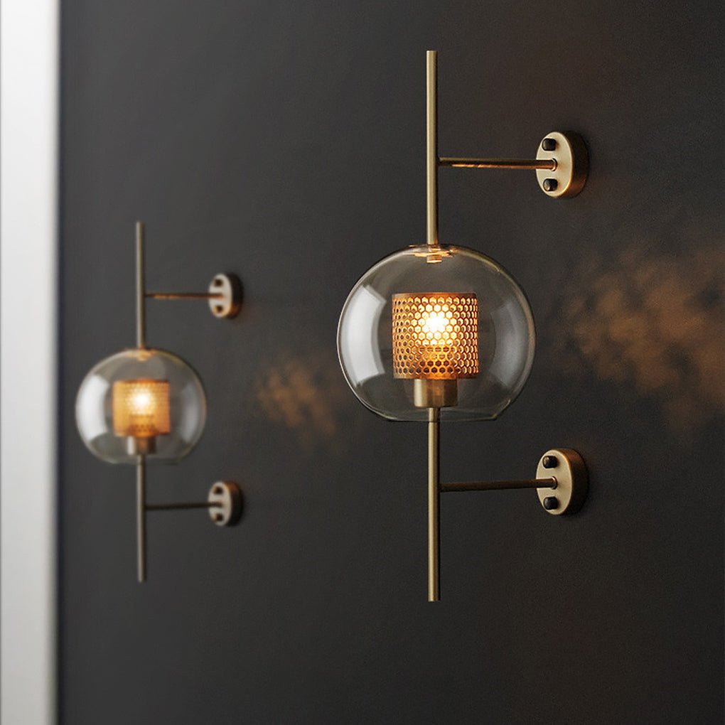 Personalized Creative Retro Industrial Style Corridor Bronze Glass Tank Wall Sconces - Dazuma