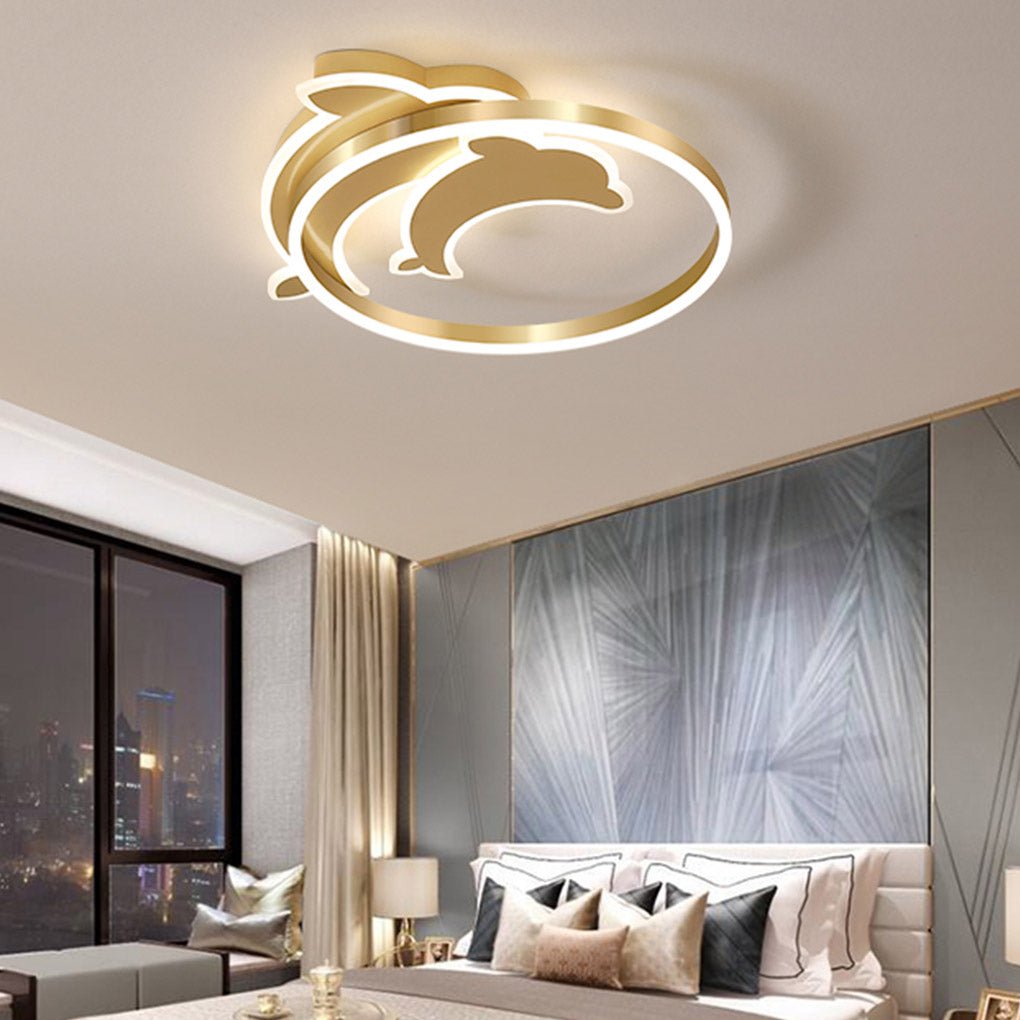Personalized Creative Romantic Three Color Adjustable LED Dolphin Ceiling Lamp - Dazuma