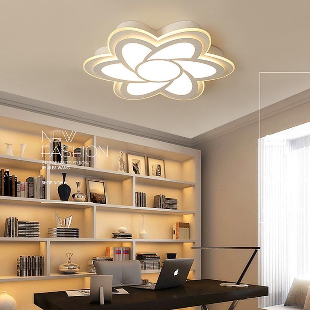 24'' LED 2-Light Geometric Shapes Flush Mount Lights Modern LED Metal Acrylic Dimmable Ceiling Lights-dazuma