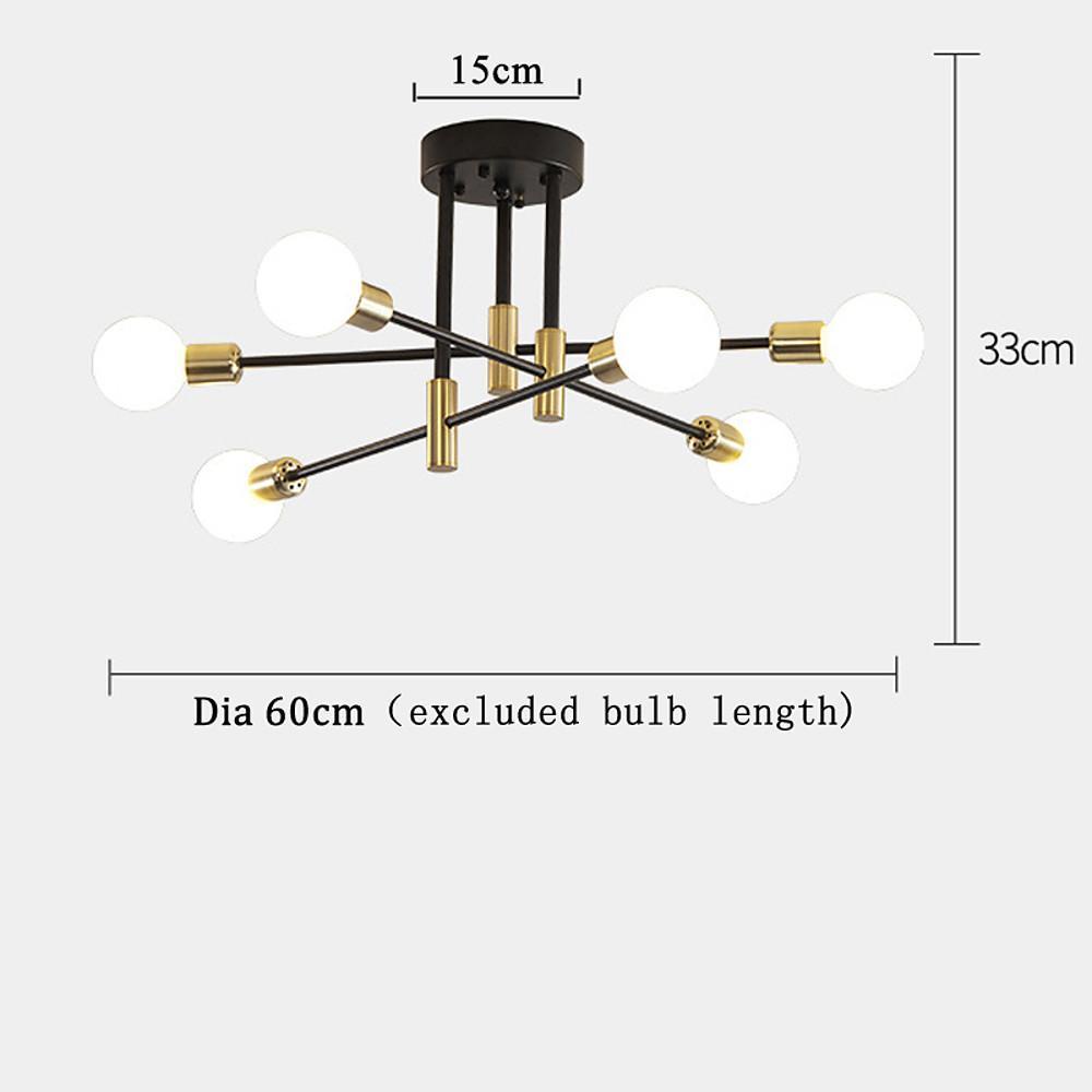 6 - light LED Sputnik Design Nordic Flush Mount Lighting Chandelier