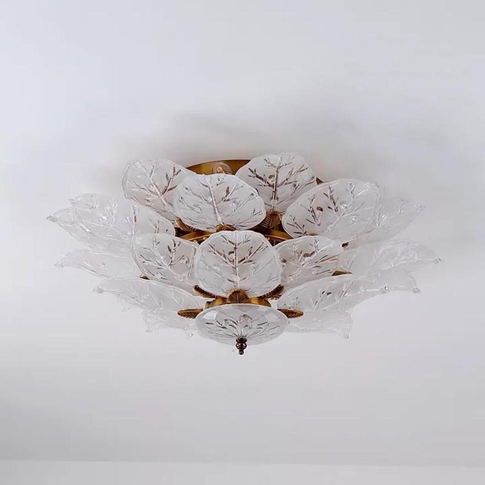 24'' LED 10-Light Flush Mount Lights Traditional Classic Metal Glass Ceiling Lights