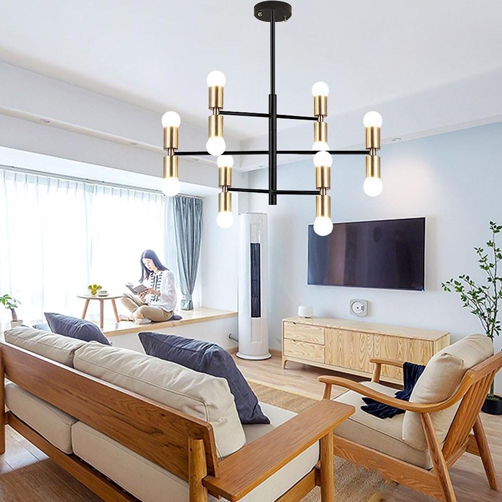 35'' LED 12 Bulbs New Design Chandelier Artistic Contemporary Metal Sputnik Sputnik Design