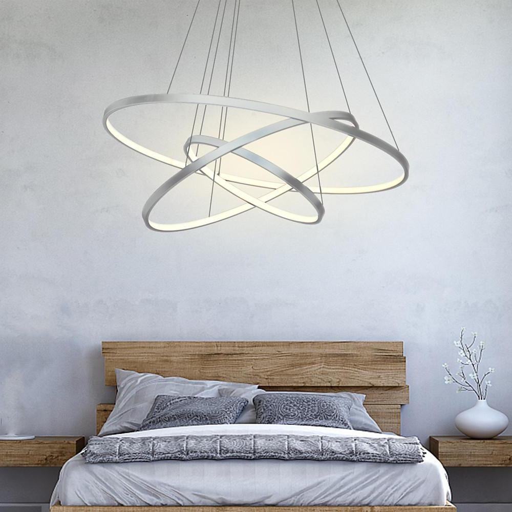 31'' LED 3-Light Pendant Light Modern Contemporary Circle Aluminum Acrylic Circle Pendant Lights-dazuma