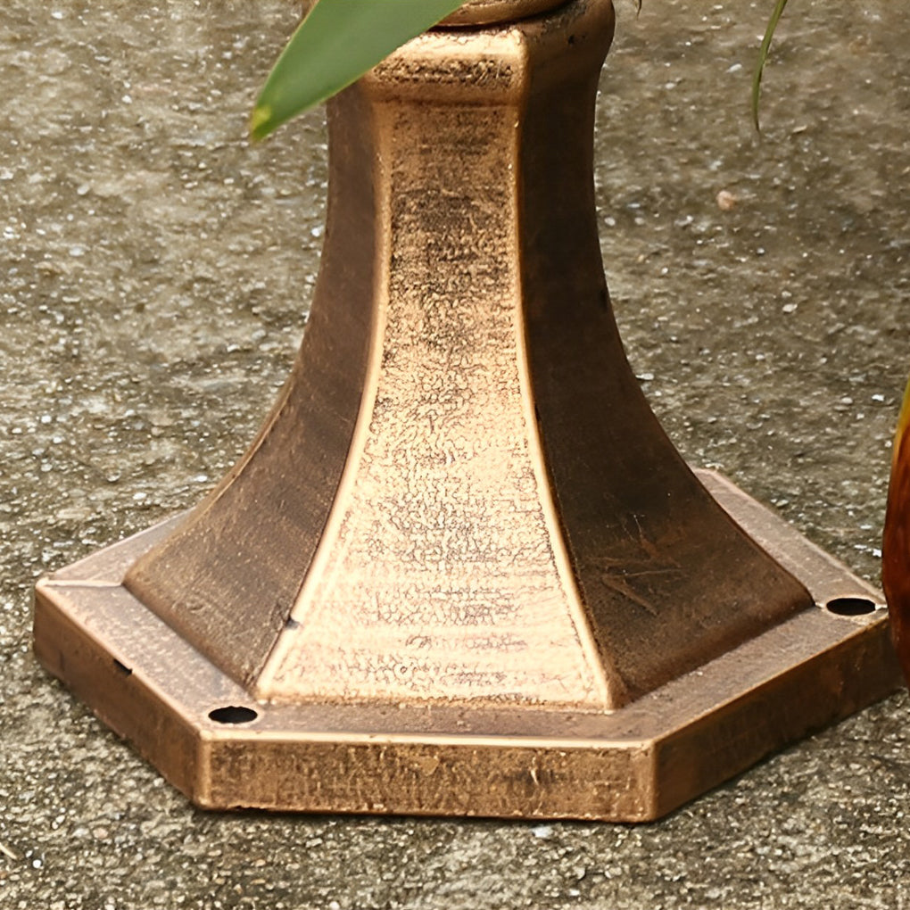 Poles for yard lights in black, side view of the sleek design.