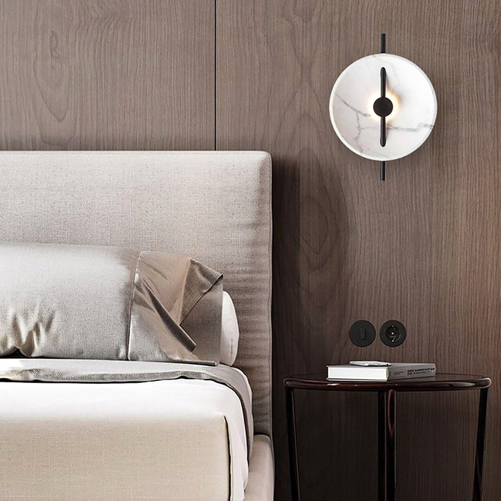 Postmodern Creative Marbling Living Room Bedroom Bedside LED Wall Lamp - Dazuma