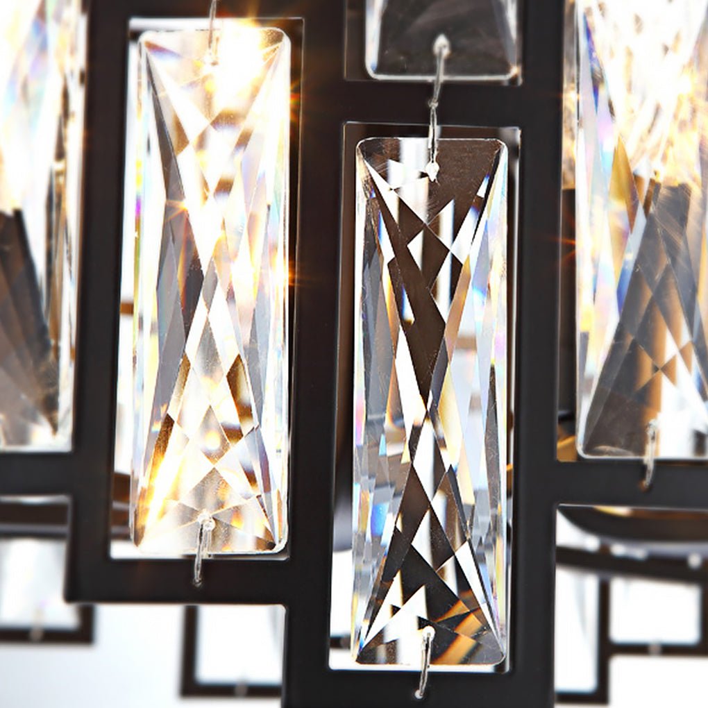 Postmodern Minimalist Living Room Crystal Chandelier with Three - color Led