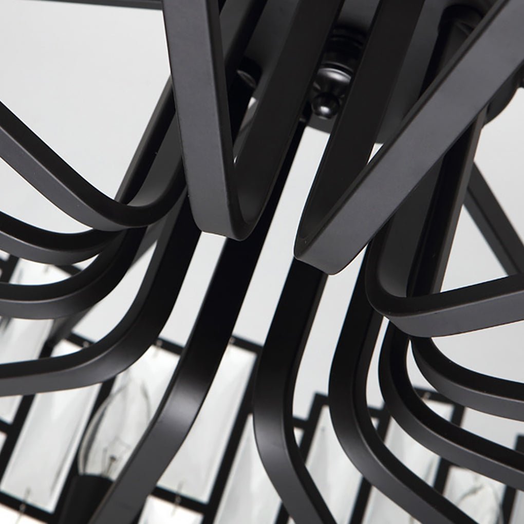 Postmodern Minimalist Living Room Crystal Chandelier with Three - color Led