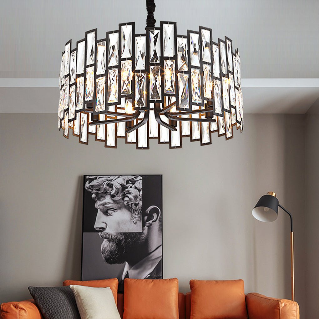 Postmodern Minimalist Living Room Crystal Chandelier with Three - color Led