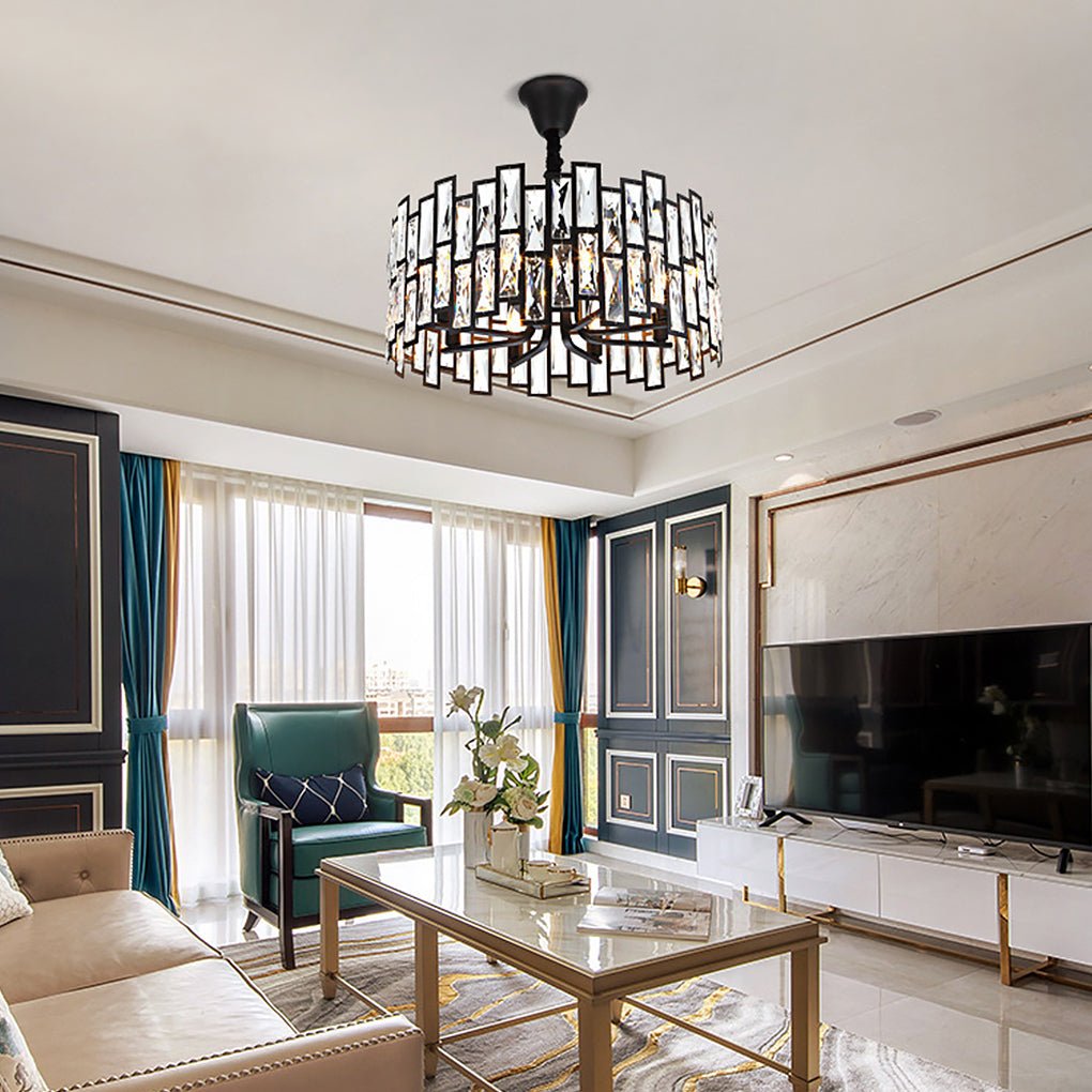 Postmodern Minimalist Living Room Crystal Chandelier with Three-color Led - Dazuma