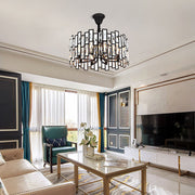 Postmodern Minimalist Living Room Crystal Chandelier with Three - color Led