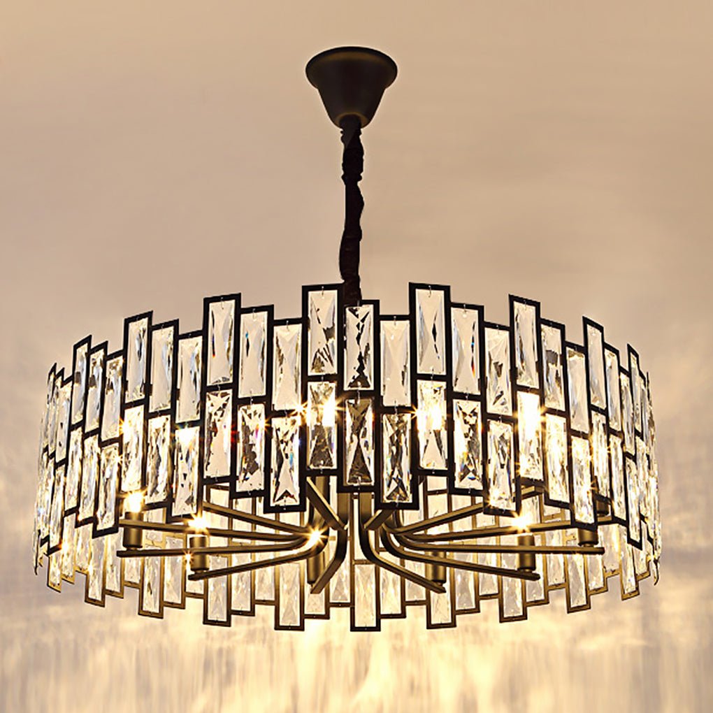 Postmodern Minimalist Living Room Crystal Chandelier with Three - color Led