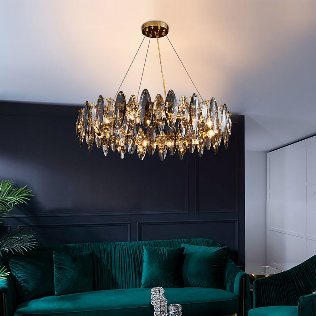 Postmodern Personality Creative Crystal Chandelier with Three - color LED