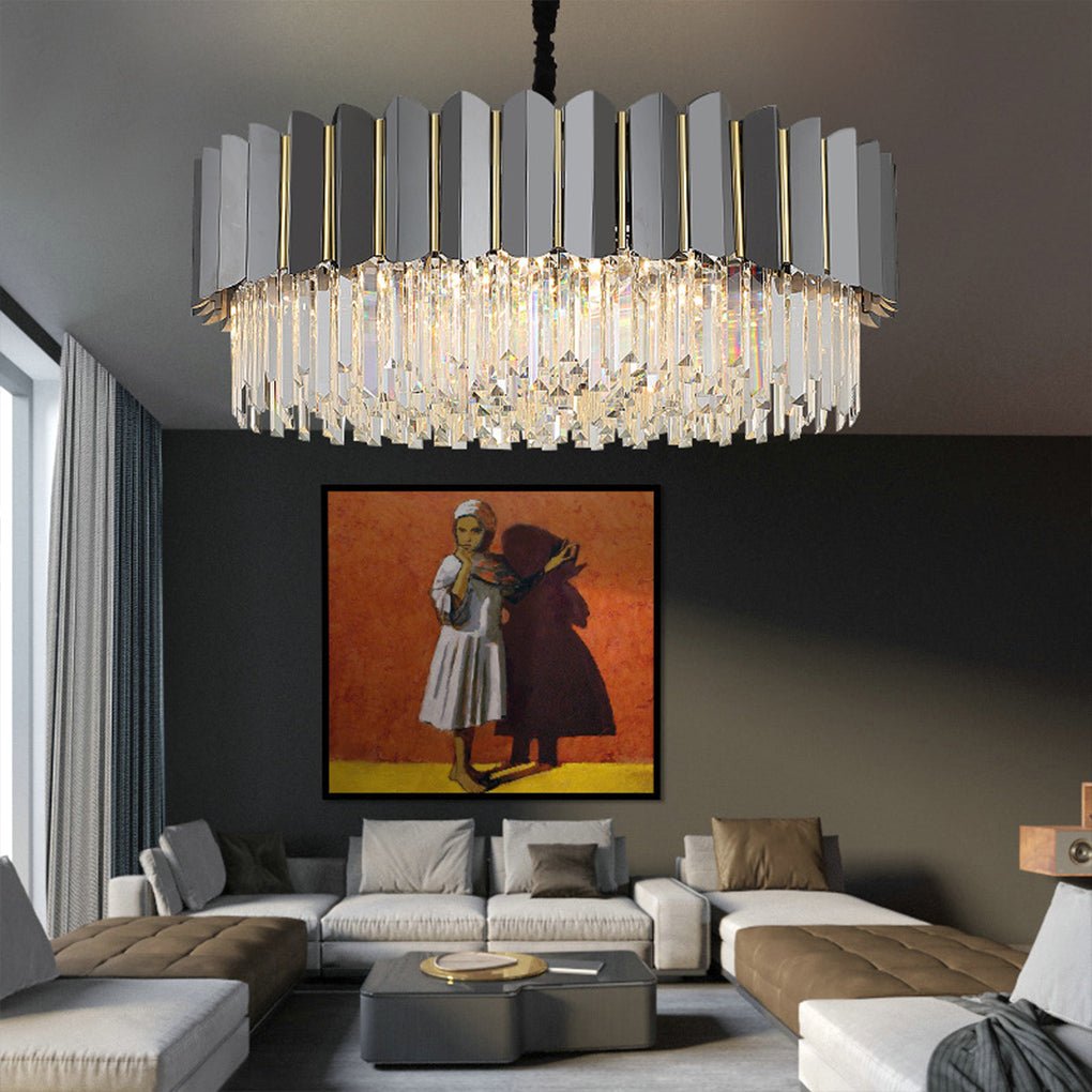 Postmodern Personality Three-color LED Home Living Room Crystal Chandelier - Dazuma